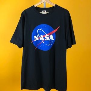 NASA Logo Space Astronaut T Shirt - Black Sz XL